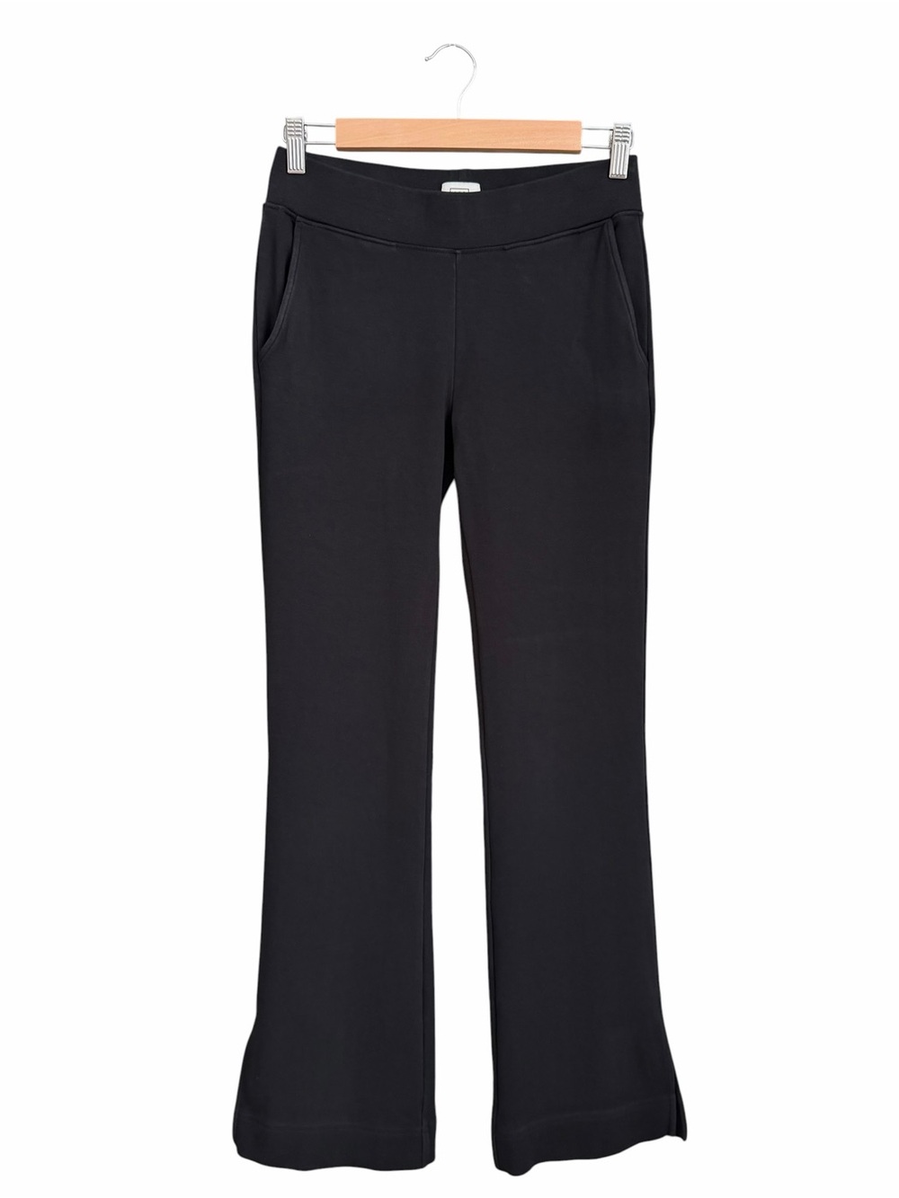 AYR Split Hem Pull-On Pants Black Size M Flared Pockets Ponte Knit Stretch